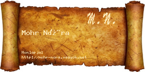 Mohr Nóra névjegykártya