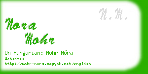 nora mohr business card