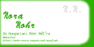 nora mohr business card